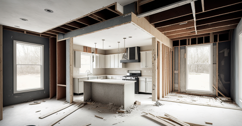 Verbouwing huis; keuken, plafond, vloeren, muren